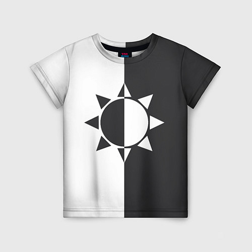 Детская футболка Черно-белое солнце / 3D-принт – фото 1