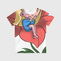 Футболка детская Дюймовочка и цветок, цвет: 3D-принт