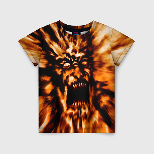 Детская футболка Fire demon scream / 3D-принт – фото 1