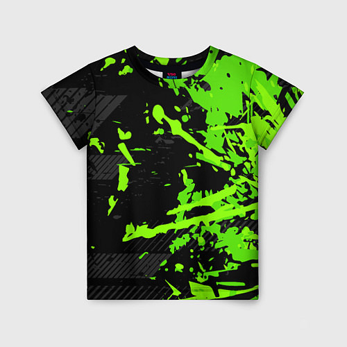 Детская футболка Black & Green / 3D-принт – фото 1