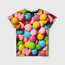 Футболка детская Много ярких конфет, цвет: 3D-принт