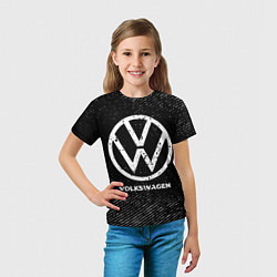 Футболка детская Volkswagen с потертостями на темном фоне, цвет: 3D-принт — фото 2