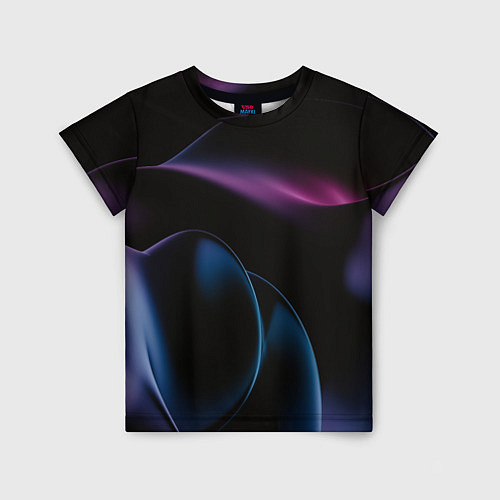 Детская футболка Абстрактные фиолетовые волны / 3D-принт – фото 1