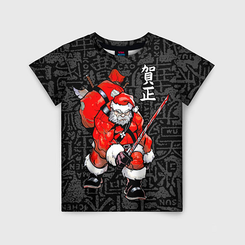 Детская футболка Santa Claus Samurai / 3D-принт – фото 1