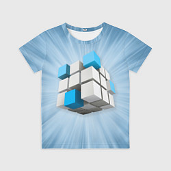 Футболка детская Трёхцветный кубик Рубика, цвет: 3D-принт