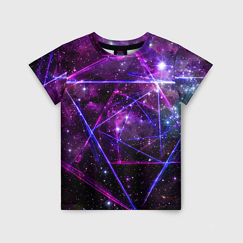 Детская футболка Triangle space - Neon - Geometry / 3D-принт – фото 1