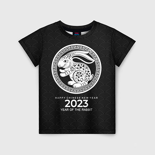Детская футболка 2023 year of rabbit, chinese New Year / 3D-принт – фото 1