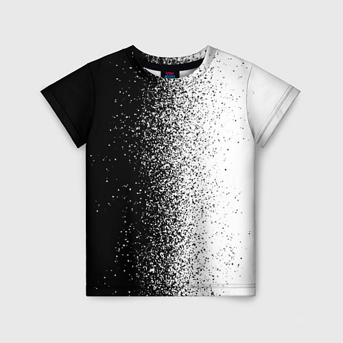 Детская футболка Брызги красок - Черно-белый / 3D-принт – фото 1