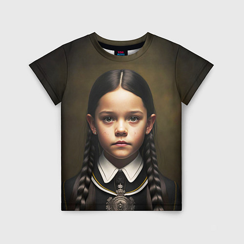 Детская футболка Нейросеть - Уэнсдэй / 3D-принт – фото 1