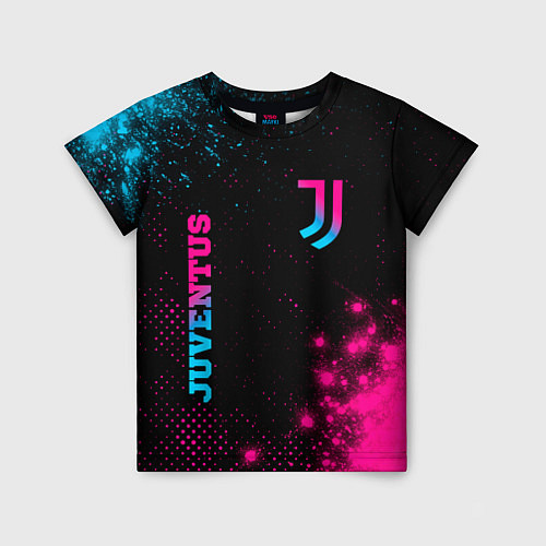Детская футболка Juventus - neon gradient: надпись, символ / 3D-принт – фото 1