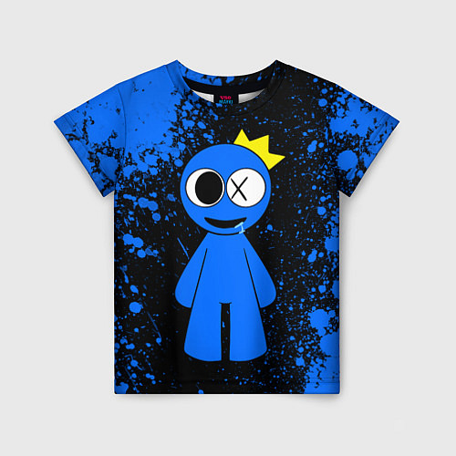 Детская футболка Радужные друзья Синий - брызги краски / 3D-принт – фото 1