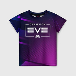 Футболка детская EVE gaming champion: рамка с лого и джойстиком на, цвет: 3D-принт