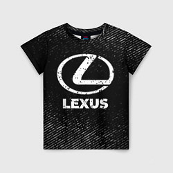 Футболка детская Lexus с потертостями на темном фоне, цвет: 3D-принт