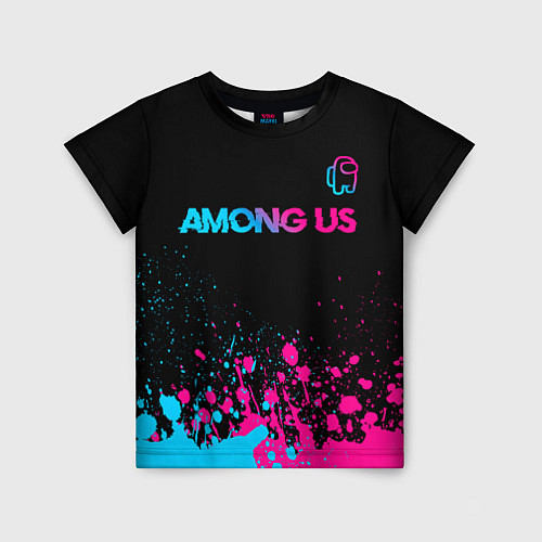 Детская футболка Among Us - neon gradient: символ сверху / 3D-принт – фото 1