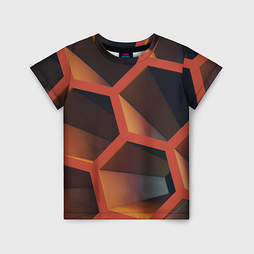 Детская футболка Абстрактные шестигранные фигуры / 3D-принт – фото 1