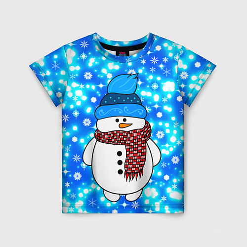 Детская футболка Снеговик в шапке / 3D-принт – фото 1