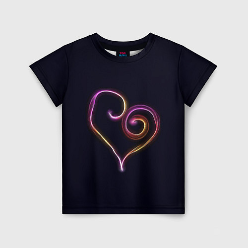 Детская футболка Неоновое сердечко / 3D-принт – фото 1