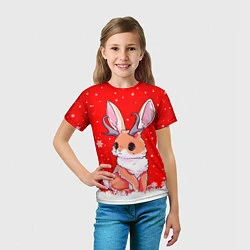 Футболка детская Кролик олень - кролик с рожками, цвет: 3D-принт — фото 2