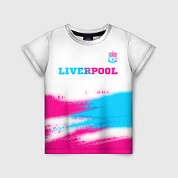 Детская футболка Liverpool neon gradient style: символ сверху