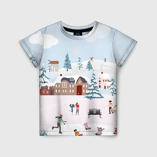 Детская футболка Новый год - каникулы / 3D-принт – фото 1