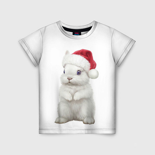 Детская футболка Рождественский крольчонок / 3D-принт – фото 1