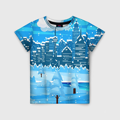 Детская футболка Снежный город / 3D-принт – фото 1