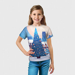 Футболка детская Новогодняя елочка, цвет: 3D-принт — фото 2