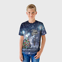 Футболка детская Новогодняя ёлочка, цвет: 3D-принт — фото 2