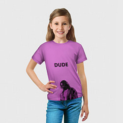 Футболка детская Большой Лебовски DUDE, цвет: 3D-принт — фото 2