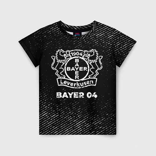 Детская футболка Bayer 04 с потертостями на темном фоне / 3D-принт – фото 1