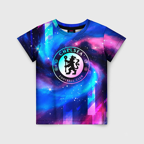 Детская футболка Chelsea неоновый космос / 3D-принт – фото 1