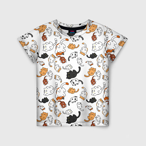Детская футболка Вечеринка кошек / 3D-принт – фото 1