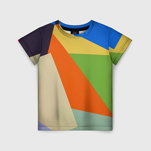 Детская футболка Геометрические разноцветные фигyры / 3D-принт – фото 1