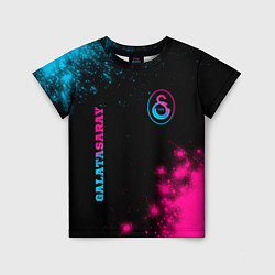 Детская футболка Galatasaray - neon gradient: надпись, символ