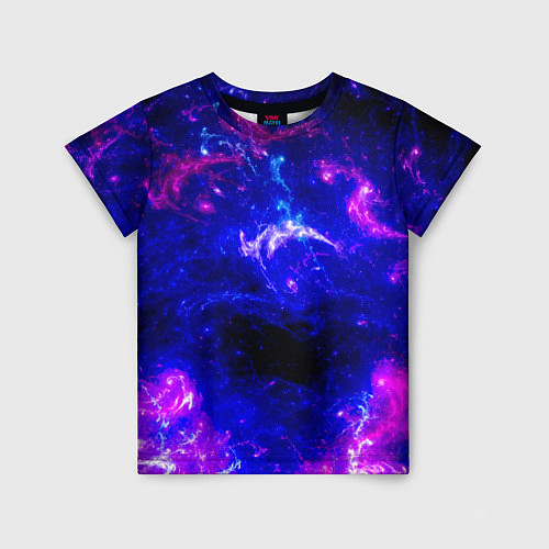 Детская футболка Неоновый космос со звездами / 3D-принт – фото 1