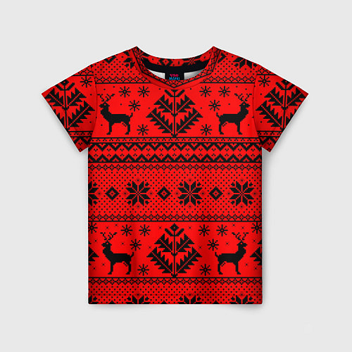 Детская футболка Happy new year, black deer / 3D-принт – фото 1