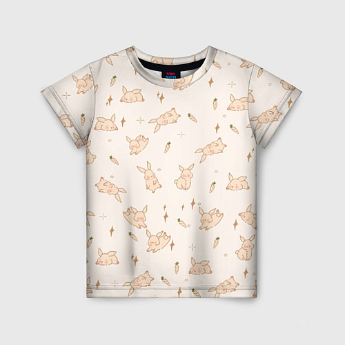 Детская футболка Милый кролик паттерн / 3D-принт – фото 1