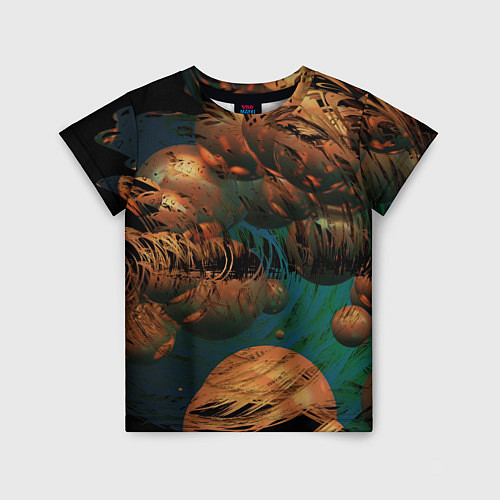 Детская футболка Абстрактные планеты / 3D-принт – фото 1