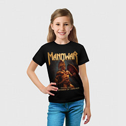 Футболка детская Manowar rock, цвет: 3D-принт — фото 2