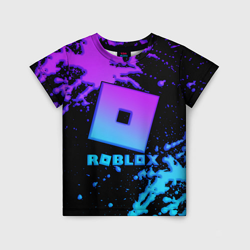 Детская футболка Roblox logo neon gradient / 3D-принт – фото 1