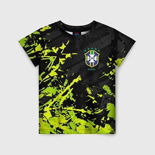Детская футболка Сборная Бразилия пятна / 3D-принт – фото 1