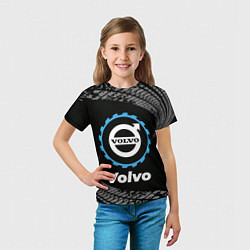 Футболка детская Volvo в стиле Top Gear со следами шин на фоне, цвет: 3D-принт — фото 2