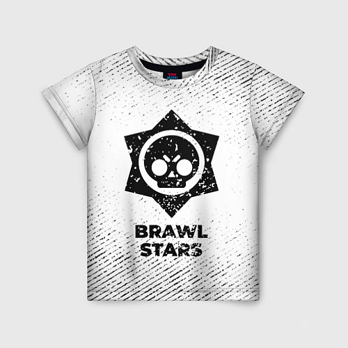 Детская футболка Brawl Stars с потертостями на светлом фоне / 3D-принт – фото 1