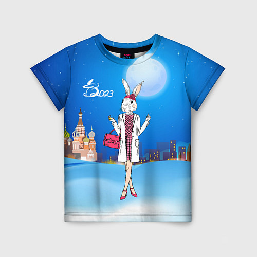 Детская футболка Зайчиха на Красной площади / 3D-принт – фото 1