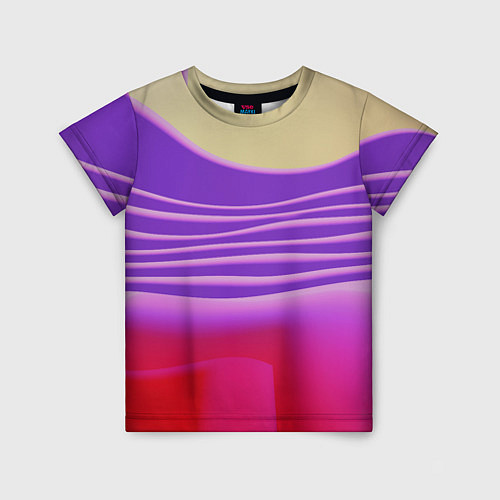 Детская футболка Волнообразные листы разных цветов / 3D-принт – фото 1