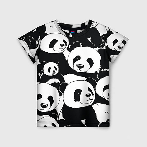 Детская футболка С пандами паттерн / 3D-принт – фото 1