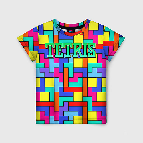 Детская футболка Тетрис - паттерн / 3D-принт – фото 1