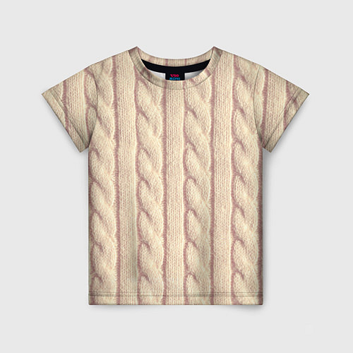 Детская футболка Светлый вязаный свитер / 3D-принт – фото 1