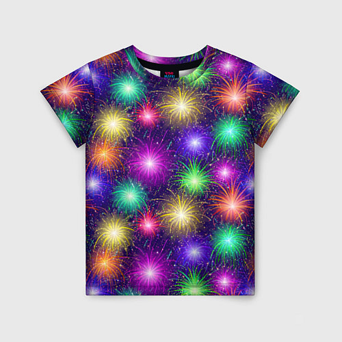 Детская футболка Праздничный салют - фейерверк / 3D-принт – фото 1