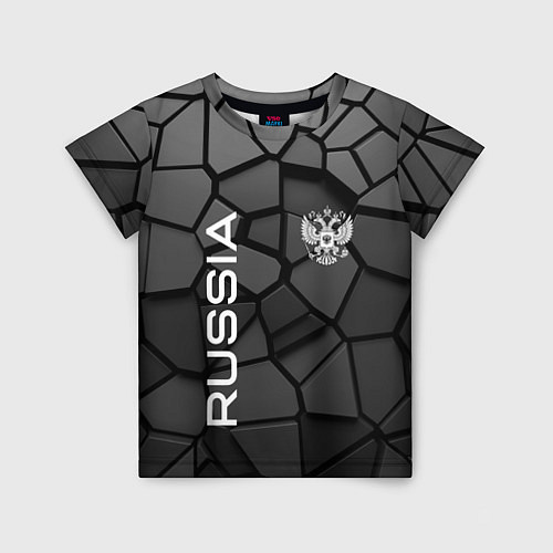 Детская футболка Черная броня Россия / 3D-принт – фото 1